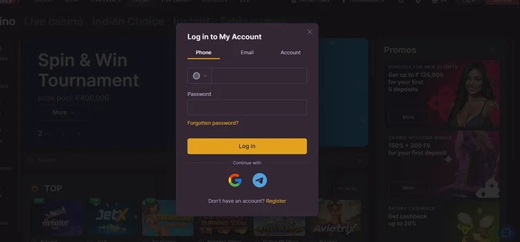 Battery casino registration